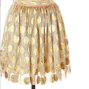 Urban Outfitter Gold Metallic Polka Dot skirt